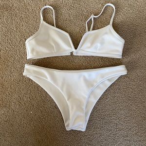 White ribbed bikini